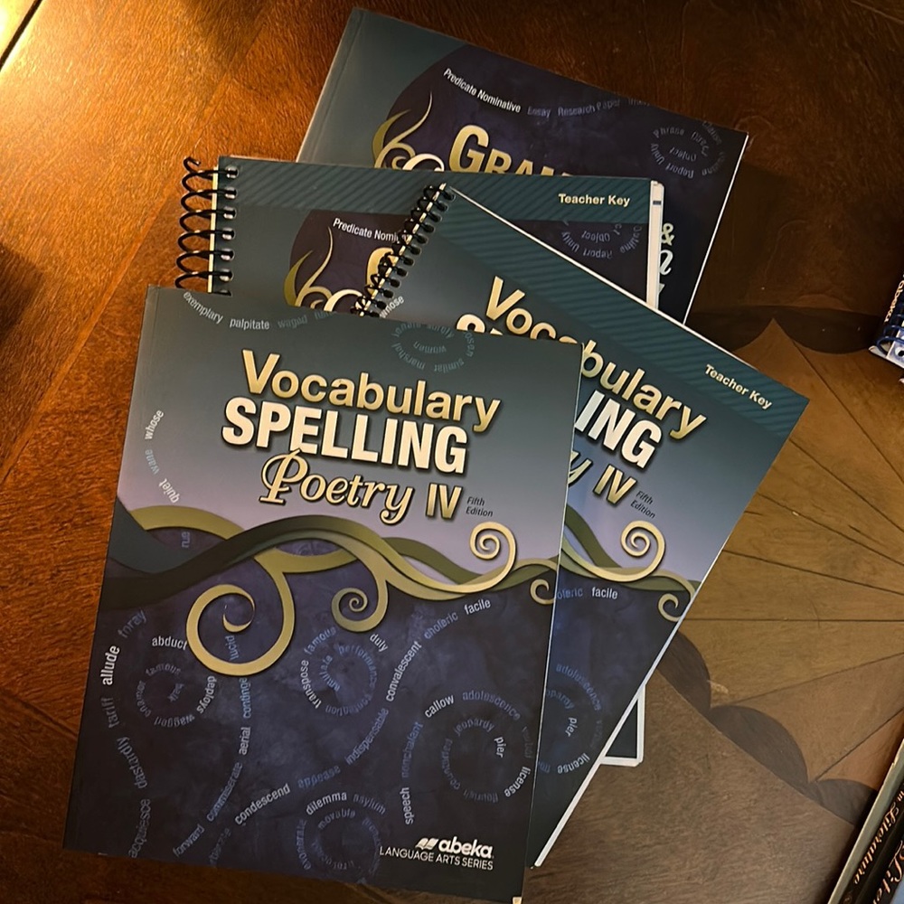 ⚜️ EUC abeka Grammar & Composition IV AND Vocabulary Spelling & Poetry IV set